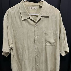 Tommy Bahama Embroidered 100% Silk Camp Shirt